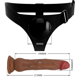 PRETTY LOVE - KYTON UNIVERSAL HARNESS SLIP MIT SQUIRTING DILDO 19 CM MULATO